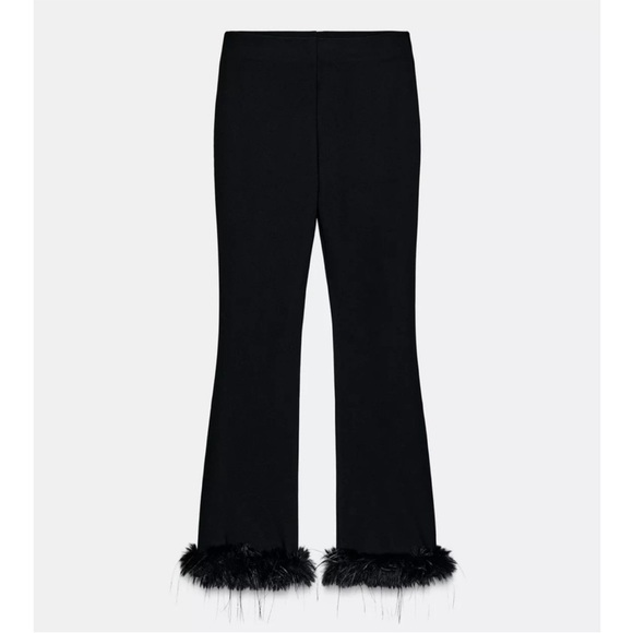 ZARA FLARE PANTS WITH FAUX FUR HEM - Picture 13 of 14